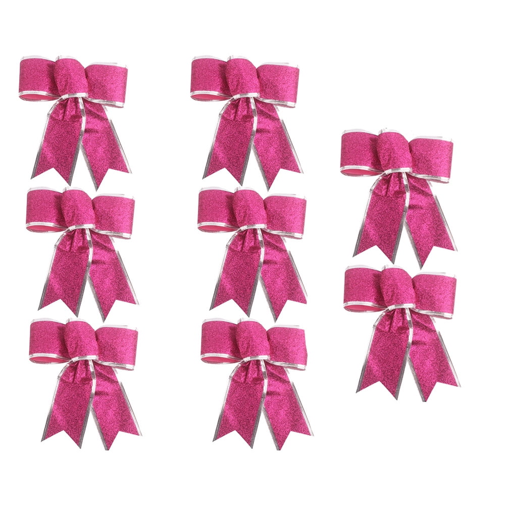 8 Pieces Glitter Christmas Bows Christmas Wreath Bow Christmas Tree