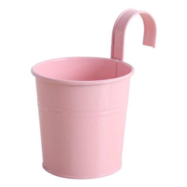 Maceta colgante de hierro para balcón con gancho desmontable, maceta de hierbas de color sólido para ventanas interiores, barandillas de vallas de jardín.
