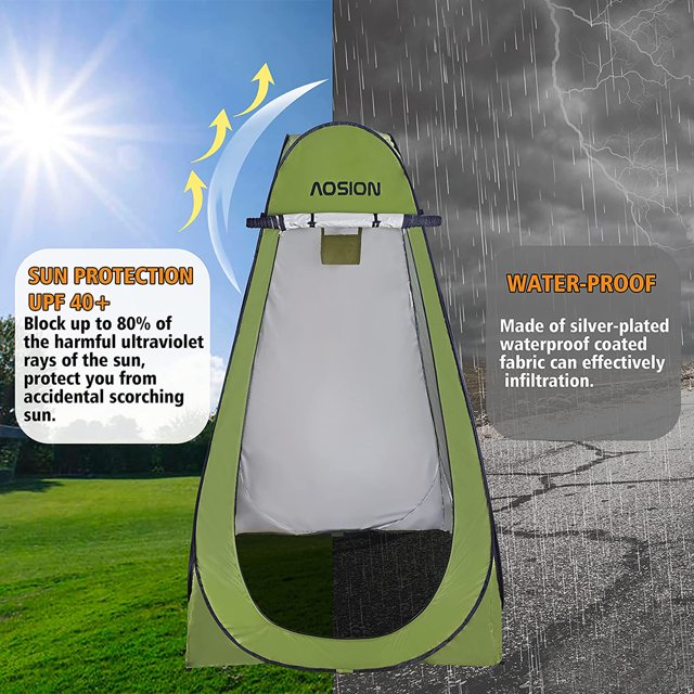 Pop Up Shower Camping Tent, Outdoor Privacy Camp Toilet Tent, Portable Dressing Room with