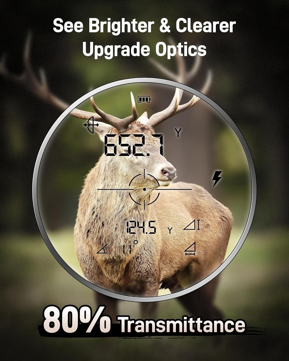 REDTIGER Range Finder for Hunting, 1600 Yards Laser rangefinder, 7X Magnification, Waterproof, Clearer and Accurate on Angle&Speed Measurement, Rechargeable for Bow Hunting, Shooting, Archery
