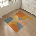 thumbnail image 3 of ODIKA 3'x5' Orange Yellow Geometric Design Washable Throw Rug Contemporary Abstract Pattern Aesthetic Stain Resistant, Low Profile, Non-Slip for Entryway, Kitchen, Mudroom, 3 of 7