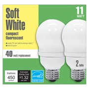 GE 11W Compact Fluorescent Light Bulbs, Soft White , 6 Bulbs Walmart