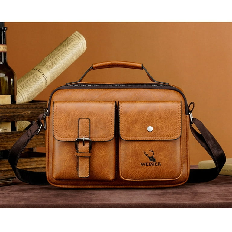  Leather Messenger Bag For Men, Messenger Bag,Genuine Leather  Crossbody Bag Shoulder 9.7 iPad Bag College School Travel Handbag :  Clothing, Shoes & Jewelry