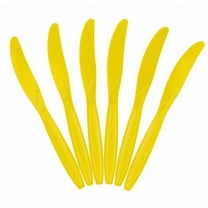 JAM Paper Plastic Knives, Yellow, 48 Disposable Knives/Pack