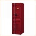 thumbnail image 3 of Chests & Wardrobes, Industrial Metal Wardrobe with Hanging Rod & Storage | Red | Metal, 3 of 6