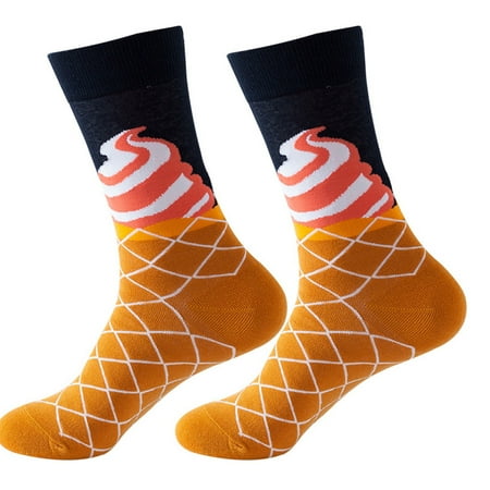 

Women Autumn Winter Fruits Printed Medium Stockings Socks Calcetines Meias