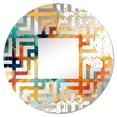 thumbnail image 2 of Designart "Chromatic Hexa Mirage I" Abstract Shapes Maze Round Wall Mirror - Abstract Oval Printed Decorative Mirror - Multiple Color Options, 2 of 5
