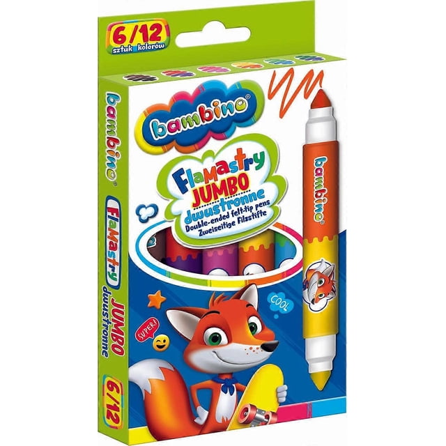 BAMBINO Double-sided markers Jumbo 6 pcs/12 colors
