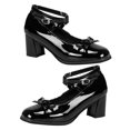 thumbnail image 1 of Zapatos dulces de cuero de PU, zapatos de tacón alto con correa en el tobillo para mujer, zapatos con punta cerrada, diseño elevado, 1 of 8
