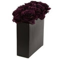 thumbnail image 2 of Nearly Natural Roses Silk Arrangement in 9"H Black Vase, 2 of 3
