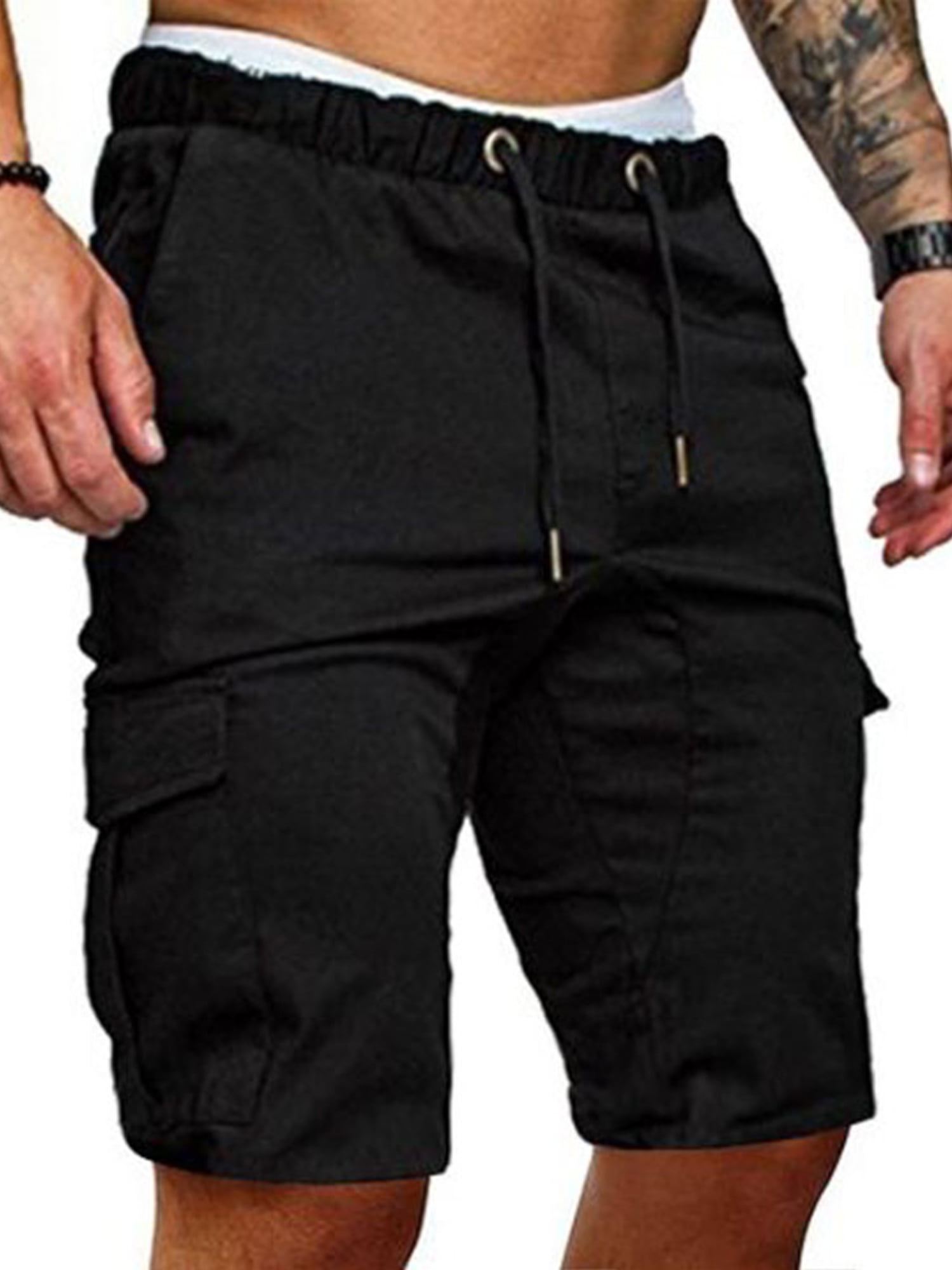 Mens Cargo Shorts Military Fitness Army Combat Pants Sports Bottoms Trouser Soft 