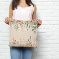 thumbnail image 2 of Watercolor Floral Pillow Covers 20x20 Inch Decorative Throw Pillow Cover, Spring Roses Eucalyptus Leaf Plants Beige Sofa Pillowcases Accent Cushion Case Home Decor Bedroom Living Room, 2 of 6