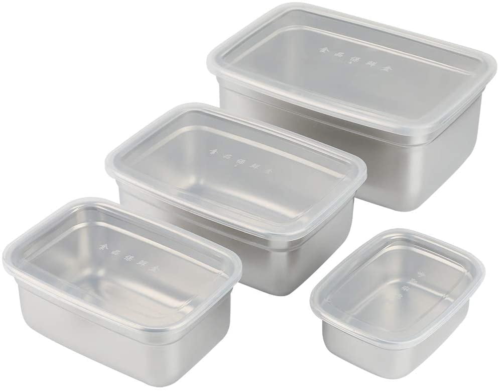 Stainless Steel Food Containers 4Pcs Lunch Box Containers Set with