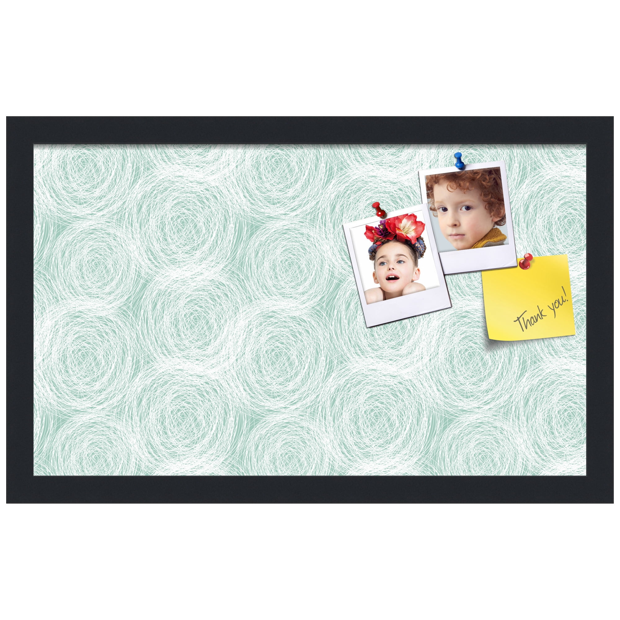 PinPix ArtToFrames 18x10 Custom Cork Bulletin Board    Poster Board Has a Fabric Style Canvas Finish, Framed in Satin Black (PinPix-1926)
