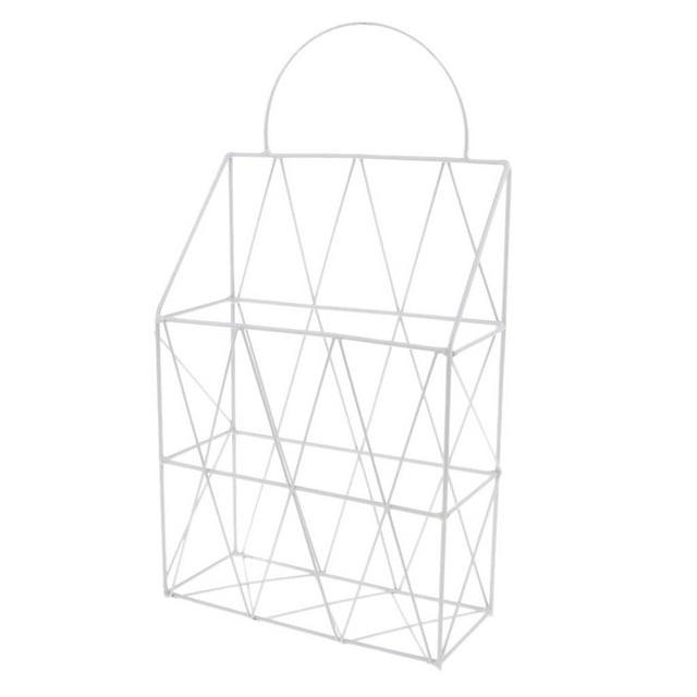 DOLITY File Holder Metal Organizer, Rack Holder,Storage Basket for ,Books, Newspapers White