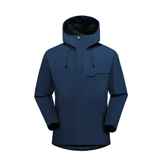 jtjvou Athletic Jacket Women Raincoat Lightweight Fall Packable Rain Coat Windbreaker Trendy Outdoor Jackets with Pockets Solid Color Rain Jackets Waterproof with Hood Blue L