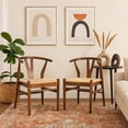 thumbnail image 6 of Benjara Cera Dining Chair Set of 2- Handwoven Rope- Cappuccino Brown Wood, 6 of 6