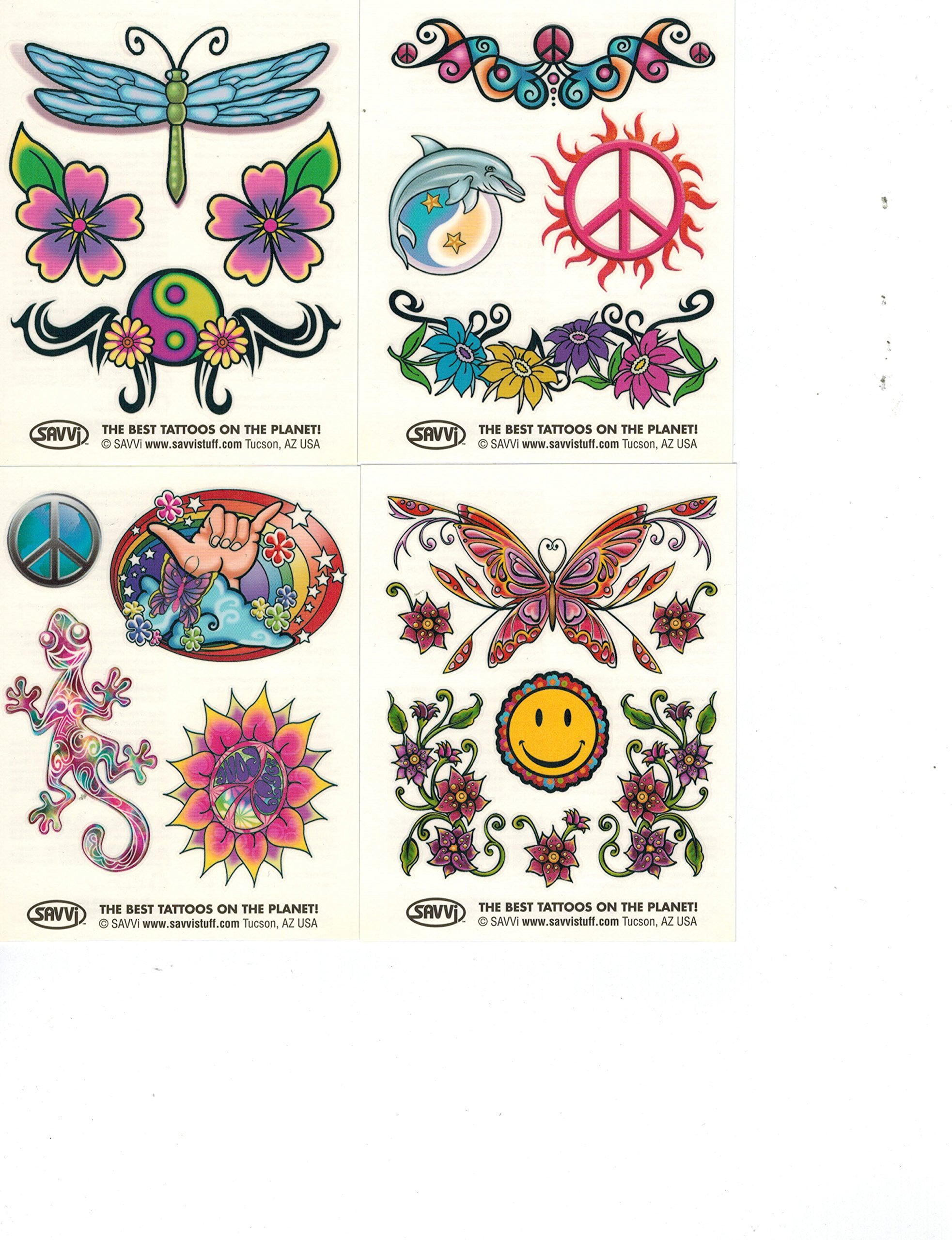 Hippie Temporary Tattoos Party Favor and Costume Set (50 Love and Peace  Sign Temporary Tattoos) 