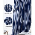 thumbnail image 6 of Vintage Wave Lines Blackout Curtains 54 Inch Length 2 Panels Set for Living Room Bedroom, Classic Minimalist Striped Navy Blue Room Darkening Window Curtains Thermal Black Out Curtain 52"x54", 6 of 8