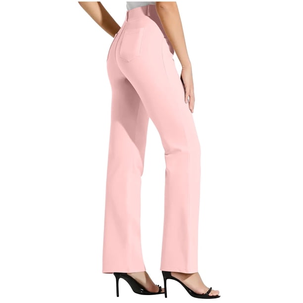 WILLBEST Pantalones Casuales Acampanados para Mujer, de Cintura Alta, Elásticos, Cómodos, de Corte Entallado, para Uso Diario, con Estilo, para Primavera, Verano, Otoño E Invierno. Mediana
