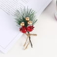 thumbnail image 4 of Christmas Berry Twig Branches Artificial Pine Cone  Tree Decoration Fake Flower 4pcs 6.3in/16cm In Length Imitation Plants, 4 of 10
