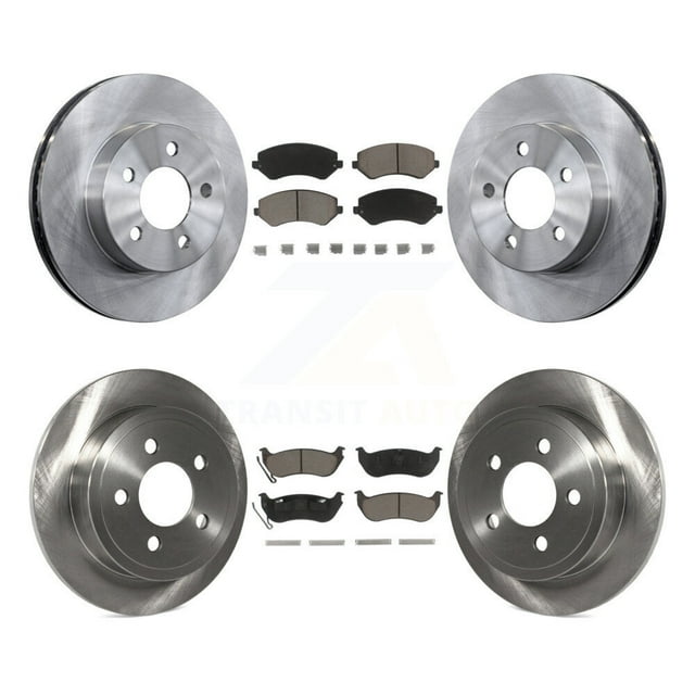 CMX Front Rear Disc Brake Rotors and Ceramic Pads Kit for Car 2003-2007 Jeep Liberty K8C-100909