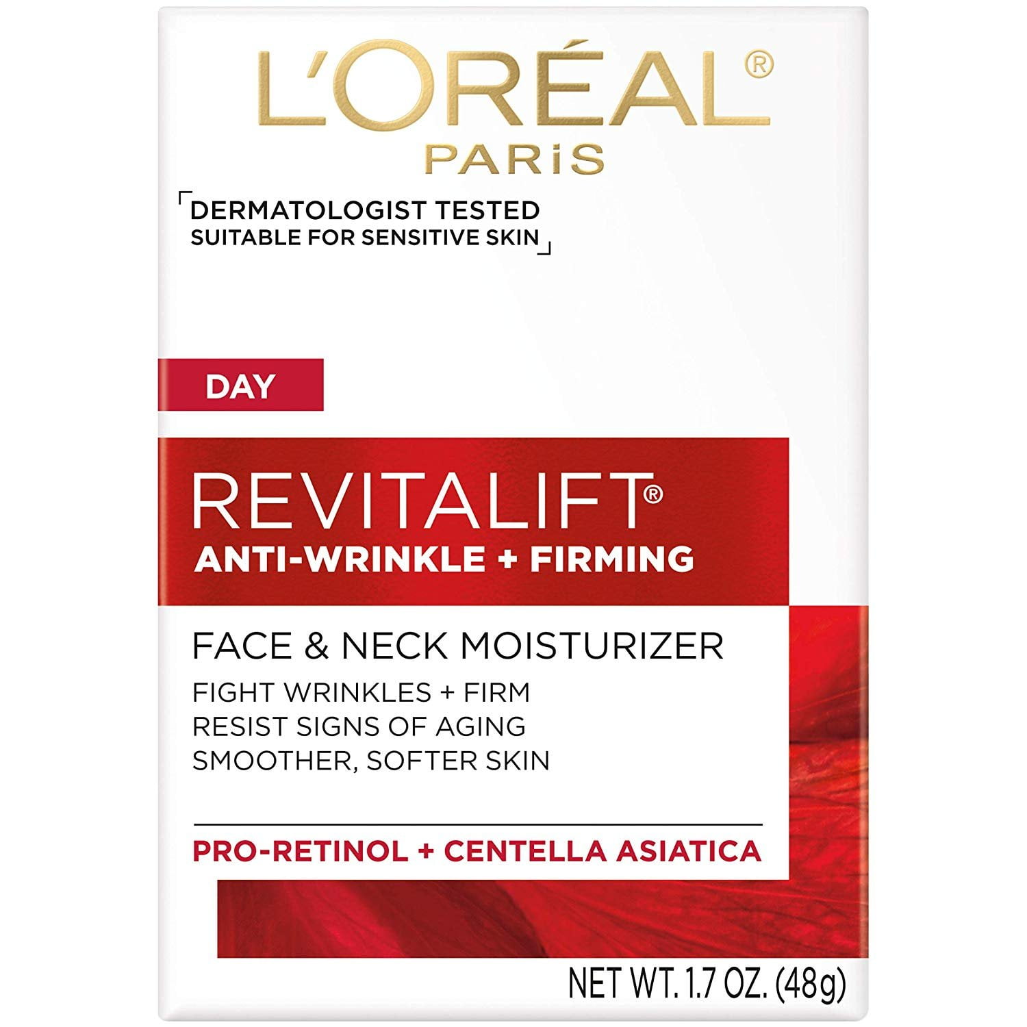 L'Oreal Paris Revitalift Anti-Wrinkle + Firming Face & Neck Moisturizer Cream, 1.7 oz
