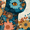Floral Cat, variant on Volcanic Eruption Canvas Art Print, Wall Decor for Living Room, Bedroom, Office, Home Decoration