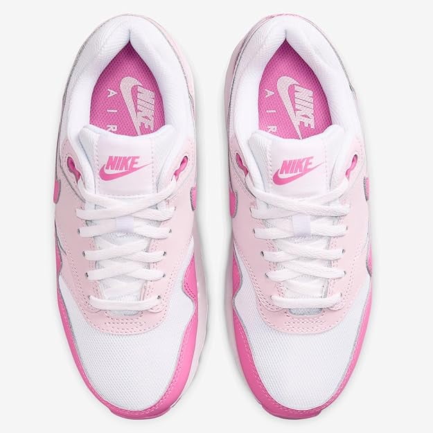 Q 　Pink Big Kid's Nike Air Max 1 White/Playful Pink-Pink Foam