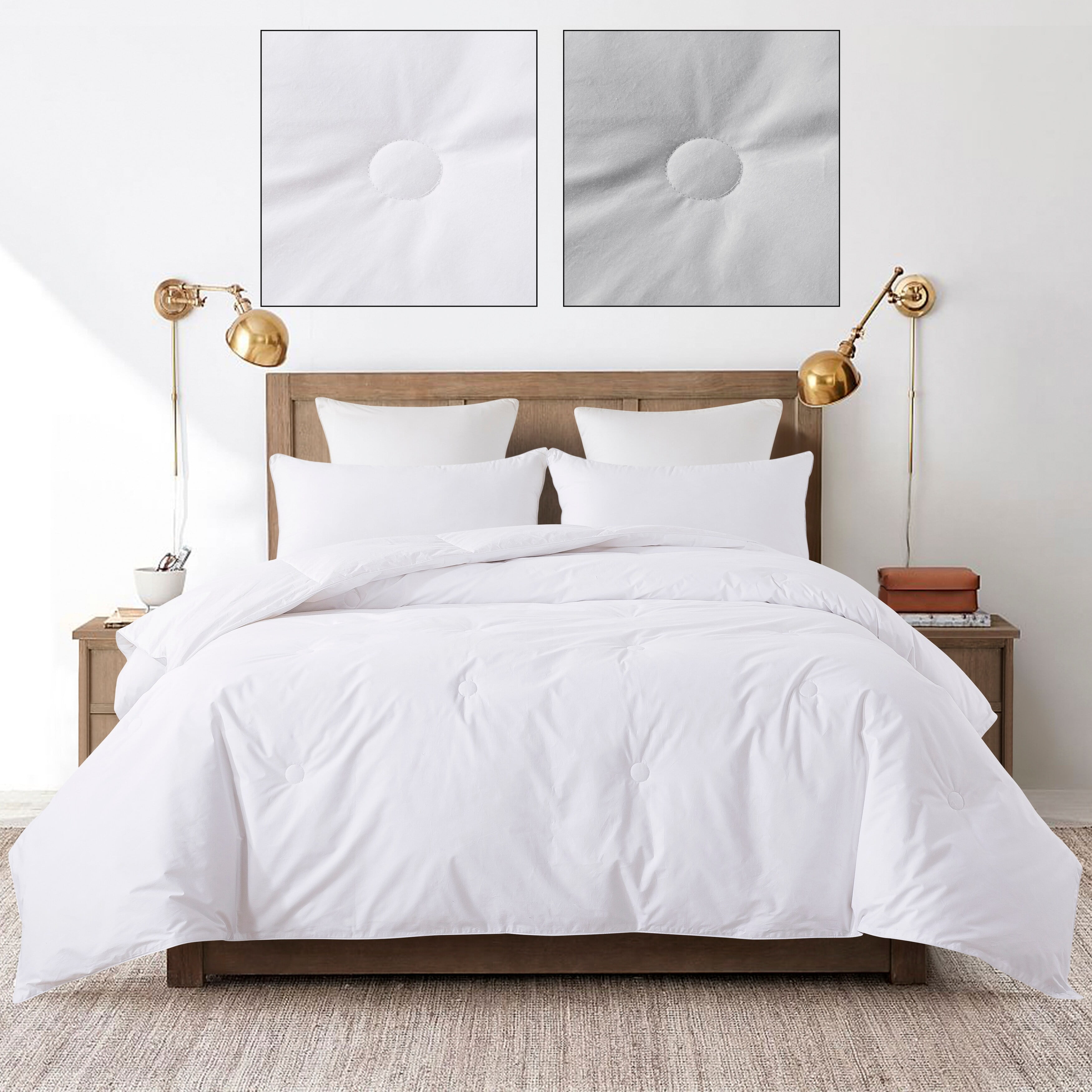 Button Stitch Down Comforter - Full/Queen - Glacier Grey