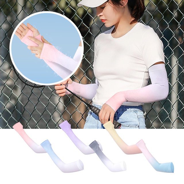 Jacenvly - Nuevas decoraciones de Halloween, mangas de hielo con degradado, mangas finas de verano para mujer y hombre, mangas de seda de hielo para exteriores, protectores de brazos para conducir,