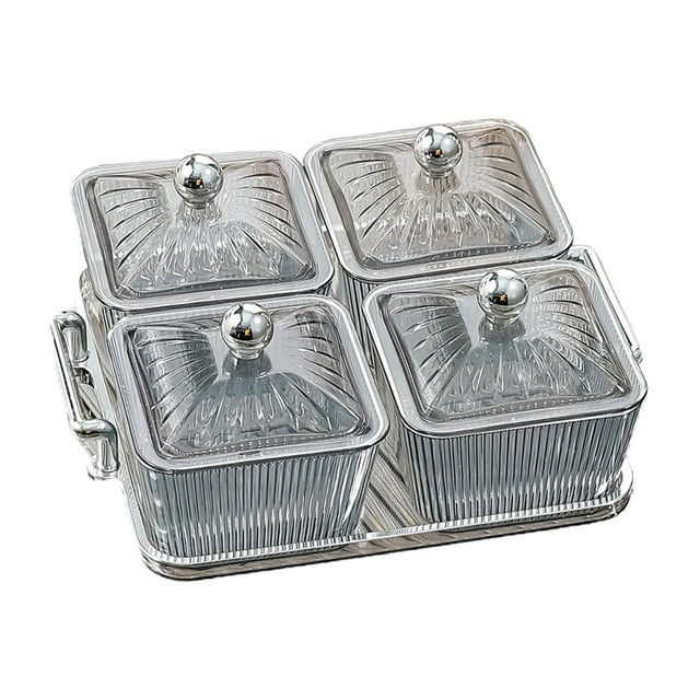 simhoa Divided Serving Dishes Food Storage Appetizer Platter for Nuts Snack Cookies