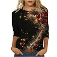 thumbnail image 2 of Jsaierl 3/4 Sleeve Tunic Tops for Women Cute Heart Print Shirts Crewneck Dressy Casual Blouse Valentines Day Gifts for Her, 2 of 5