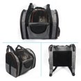 thumbnail image 2 of Mochila transportadora para gatos y perros, portabebés plegables para gatos y asiento de coche, color marrón, 2 of 4