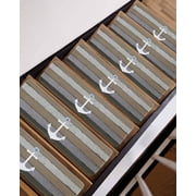 Anchor Brown Stair Treads Non Slip Runners Rugs, 4 Pcs Carpet for Stairs with Adhesive, Nautical Grey Rustic Farmhouse Wood Grain Stair Mats Pads Indoor Stair Treads for Wooden Steps 8x30