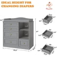 thumbnail image 2 of ChVans Changing Table Dresser, Baby Classic Nursery Dresser with 5 Drawers & Open Storage Shelves, Convertible Nursery Dresser Chest of Drawers, 2 of 9
