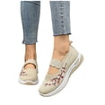thumbnail image 4 of Orthopedic Shoes for Women Wide Width Breathable Walking Comfortable Slip on Non Slip Lightweight Arch Support Sneakers Beige 9.5, 4 of 7