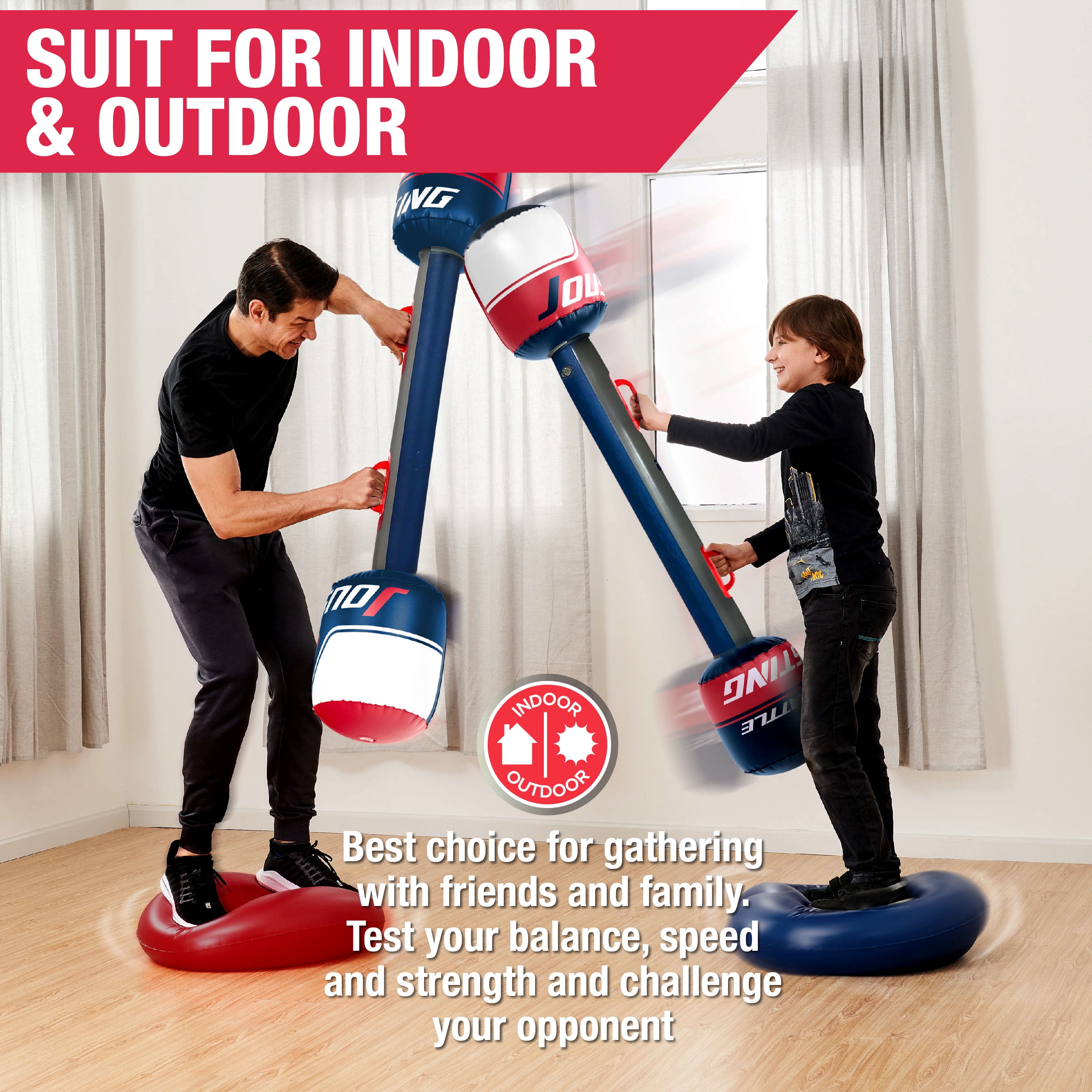 MD Sports Inflatable Warrior Jousting Lawn and Water Challenge
