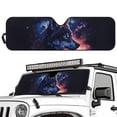 thumbnail image 2 of Uorisanigo Windshield Sun Shade Compatible with Wrangler JK JKU TJ,Galaxy Wolf Print Sunshade Sun Shade Shield Protector, Silver Aluminum Foil Film Structure,Front Window Cover Sunvisor, 2 of 7