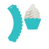 Teal and Light Teal Polka Dot Decorative Wrappers for Baking Cups and Baking Liners -24pk