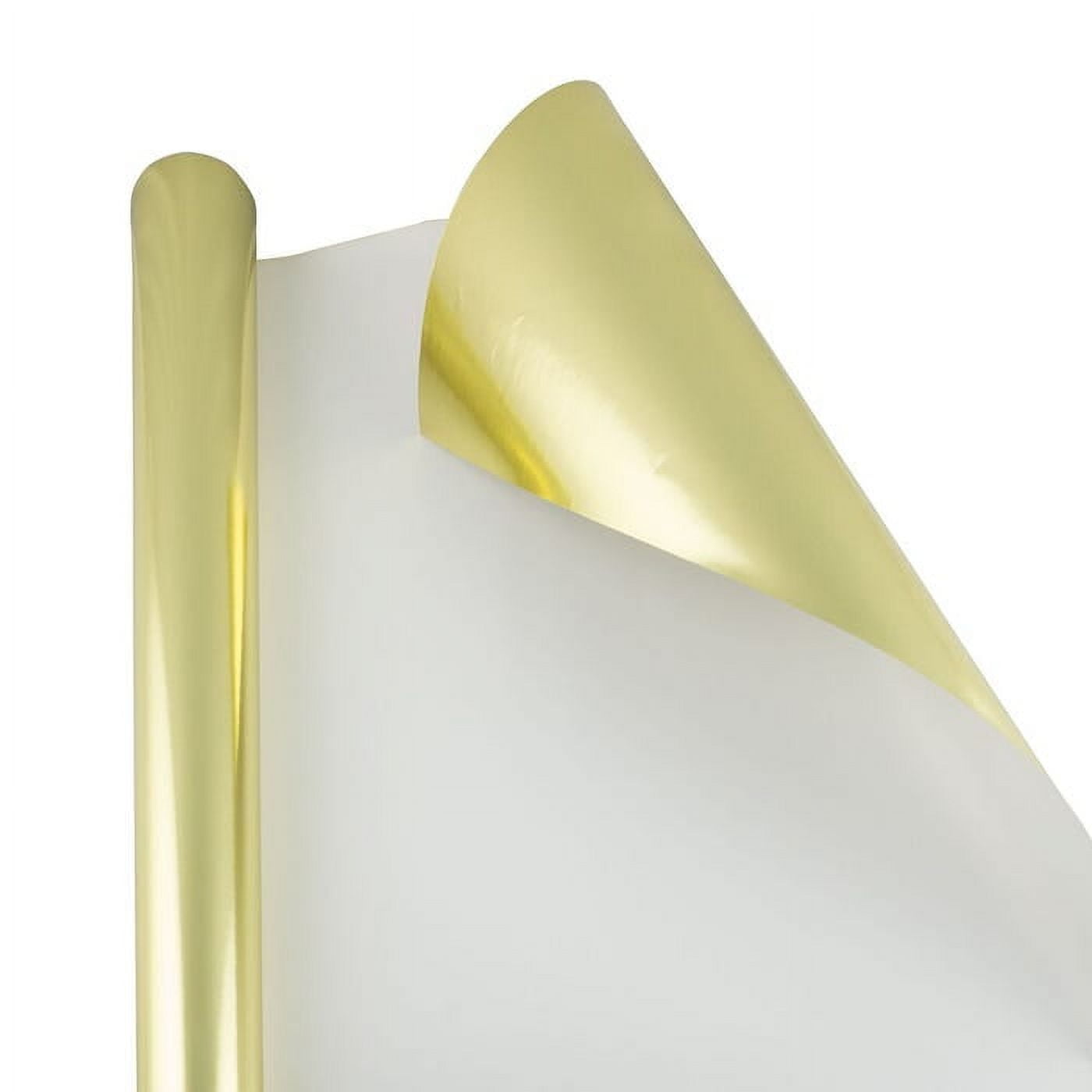 JAM Paper Foil Wrapping Paper, 50 Sq. ft Total, Gold Metallic, 2 Rolls