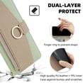 thumbnail image 4 of Phone Case for iPhone 11 Pro Max 6.5 Wallet Cover with Screen Protector and Mirror Flip Cover Ring Card Holder Crossbody Strap Stand Cell iPhone11 11pro Promax i XI Plus Women Girls Green, 4 of 16