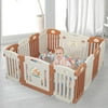 Winado 14 Panels Baby Playards,Toddler Playpen,Activity Center,Chocolate Color