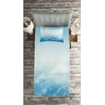 thumbnail image 2 of Ambesonne Nature Quilted Coverlet 2 Pcs, Peaceful Fluffy Clouds, Twin Size, Blue White, 2 of 2