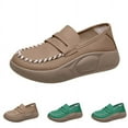 thumbnail image 4 of Oyedens Women's Platform Slip on Loafers Comfortable Casual Leather Walking Work Shoes for Women, 4 of 5