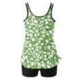 thumbnail image 4 of longantii Womens Tankini Bathing Suits Two Piece Fashion Printed Blouson Tank Tops Tummy Control Modest Swimsuits with High Waist Swim Shorts Tankini Swimwear Green XXL, 4 of 7