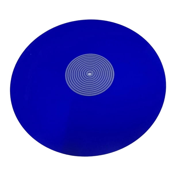 Alfombrilla antideslizante para plato giratorio, reduce el polvo y el ruido, alfombrilla para fonógrafo, fácil de instalar. Azul