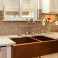 thumbnail image 2 of Two-Handles Copper Widespread Kitchen Faucet with Side Sprayer - 8.3*9.8", 2 of 5
