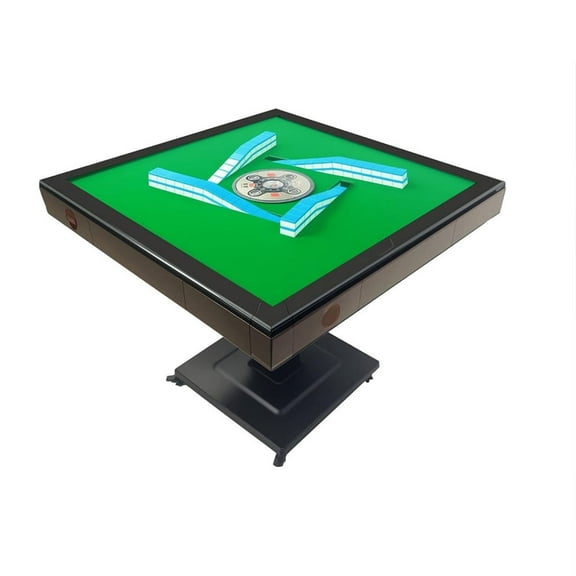 Folding Electric Mahjong Table with 2 Sets of 42mm Tiles, Auto Shuffling, Quiet Motor, USB Charging Ports for Home Game Night (Easy Setup & Storage)