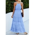 thumbnail image 3 of Vestido PRETTYGARDEN de verano maxi con tirantes finos azul claro talla M, 3 of 5